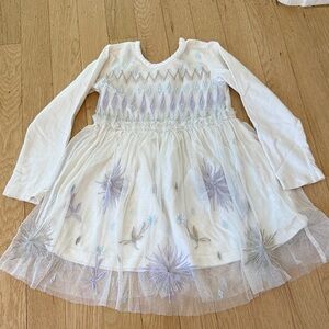 Hanna Andersson White and Lavender Formal Kids Dress